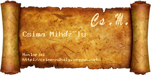 Csima Mihály névjegykártya