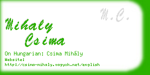 mihaly csima business card