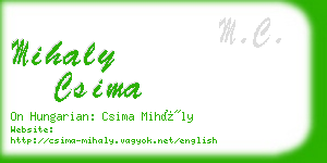 mihaly csima business card